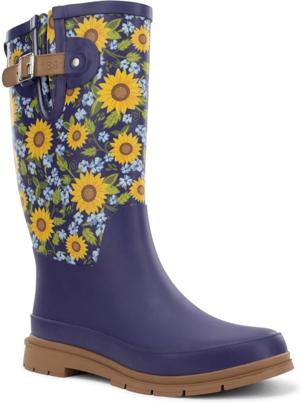 Woman's Black Yellow Knee High Waterproof Rain Boot Outdoor Western Chief Shoes